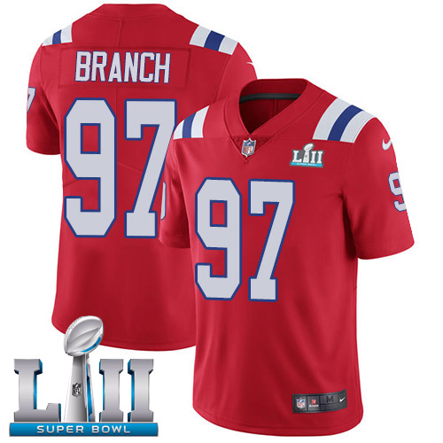 Nike Patriots #97 Alan Branch Red Alternate Super Bowl LII Men's Stitched NFL Vapor Untouchable Limited Jersey